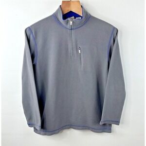 L.L.Bean Fleece Pullover 1/4 Zip‎ Long Sleeve Grey Blue Youth Size XL-18